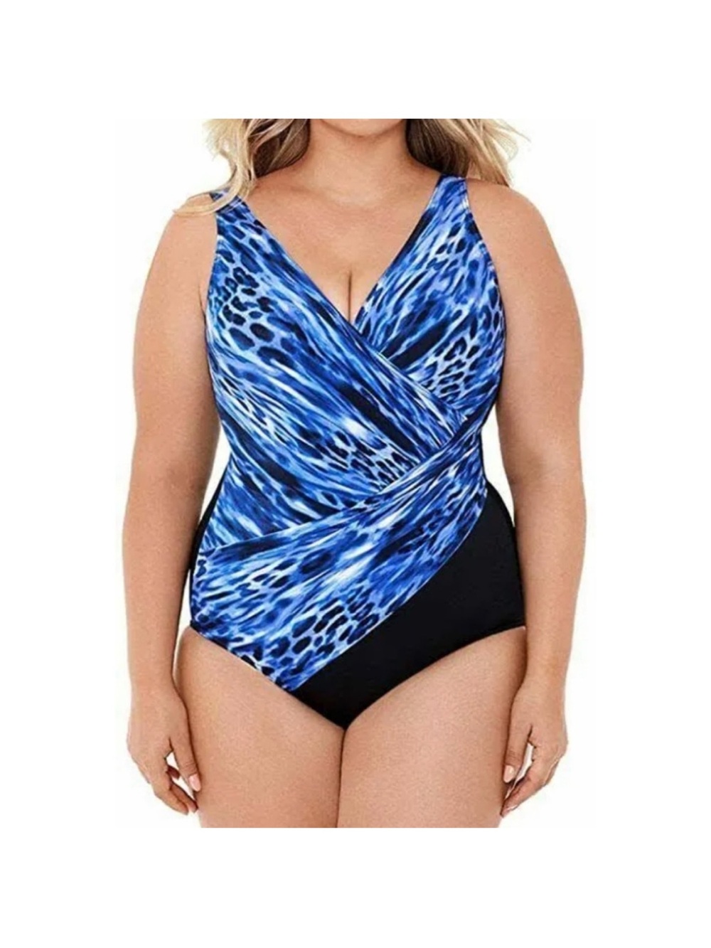 Miraclesuit Lynx Lazuli Oceanus One Piece Swimsuit Delphine Blue Size 20W NEW
